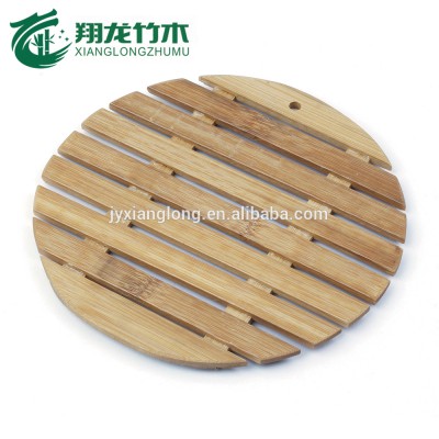 18cm round shape carbonized color bamboo table pad