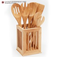 Sustainable Resource Eco Friendly Kitchen Tool Set Wooden Spoon Fork Natural Bamboo Kitchen Utensils Set